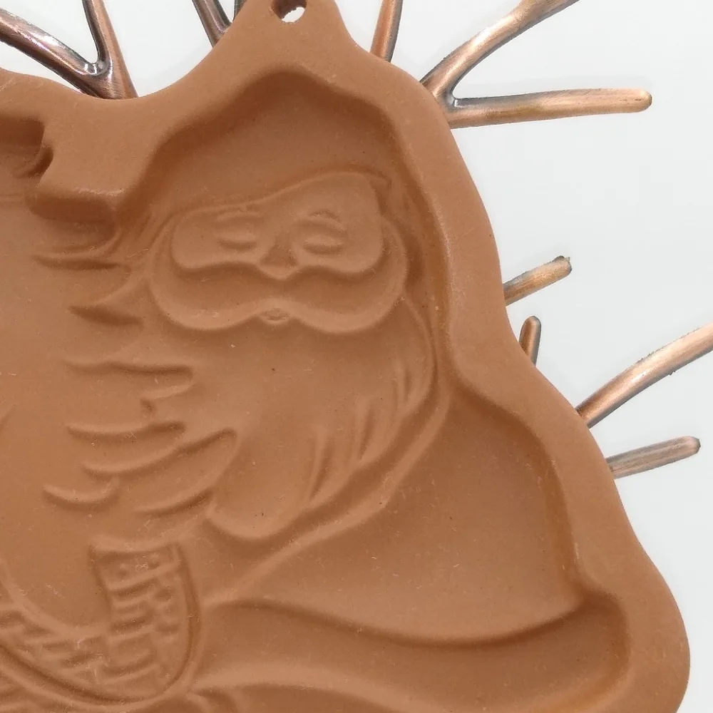 Longaberger Kriss Kringle Santa Cookie Mold 1991 Vintage Earthenware Christmas - Picture 2 of 12